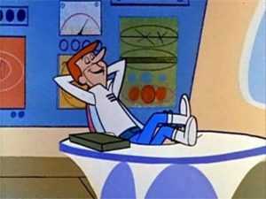 George Jetson puts his feet up as a script does his SEO